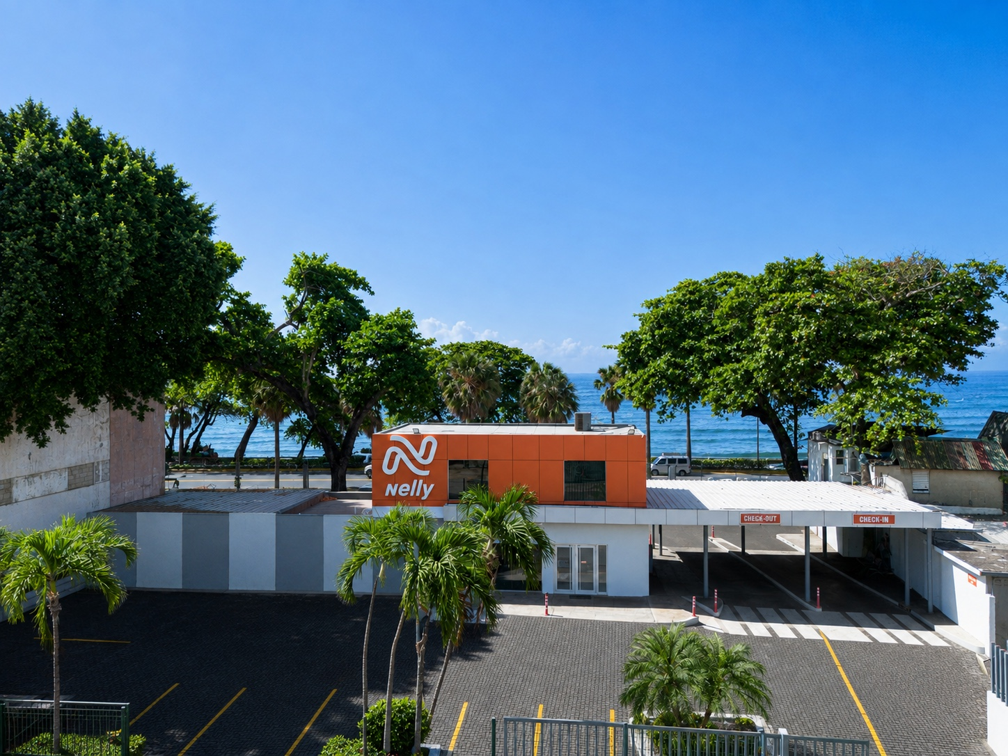 Nelly Rent a Car main office with ocean view in Santo Domingo